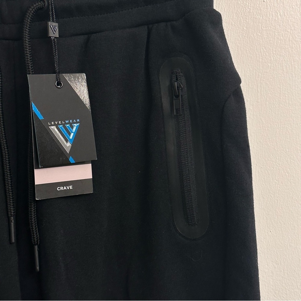Levelwear Women’s Black Tapered Track Pants with Elastic Waistband Sz SP - Picture 3 of 11